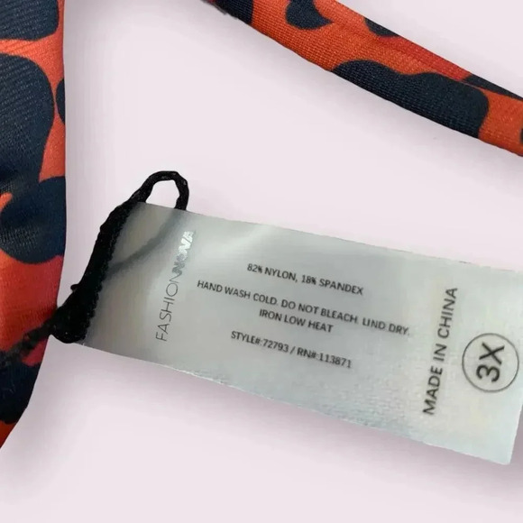 Fashion Nova One Piece Plunging Wrap Around Swimsuit Plus Size 3X Animal Print - Picture 16 of 16